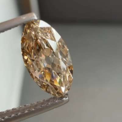 1.05ct GIA Natural Fancy Light Brown VS1 Clarity Old Antique Cut Moval Shape Diamond For Sale