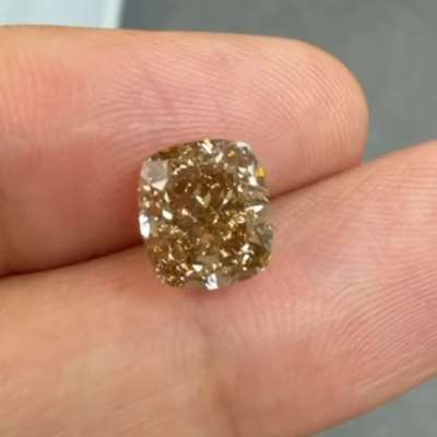 3.01ct Natural Champagne Brown SI1 Clarity Elongated Cushion Cut Diamond