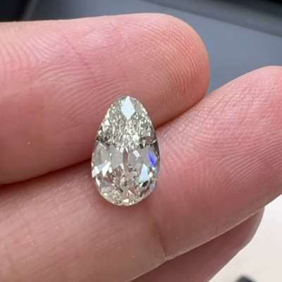 1.89ct GIA Certified M Color VVS2. Old Cut Egg Shape.