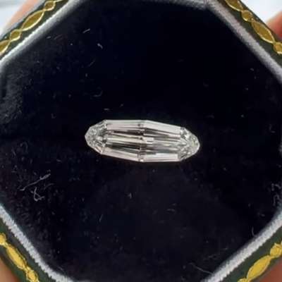 0.51cts GIA certified natural G color IF clarity oval step cut diamond