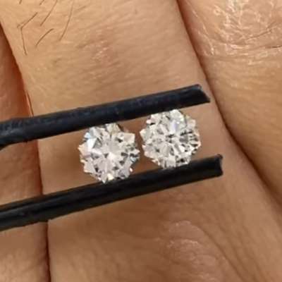 0.50ct & 0.50ct GIA Certified Matching Pair Of H Color VVS1 Clarity Octagonal Brilliant Cut Diamond