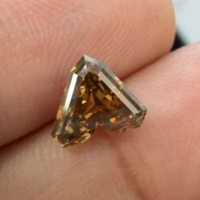 1.20cts natural dark orangy brown VS1 clarity A shape diamond