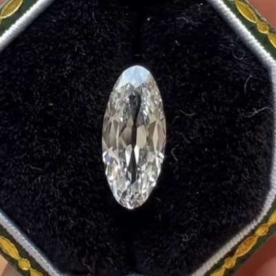 1.07ct GIA certified natural I color VVS1 old cut long moval shape diamond