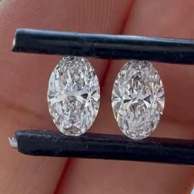 0.50cts each GIA certified D color VS1 & VVS2 oval pair