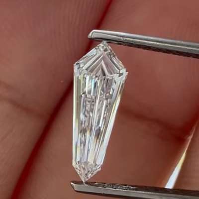 0.83cts GIA D color VVS2 super long kite shape diamond