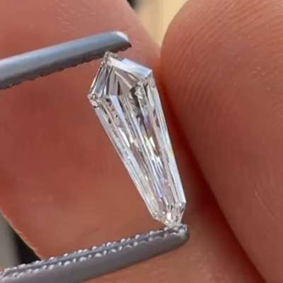 0.52ct GIA Certified Natural D Color IF Clarity Kite Shape Step Cut Diamond.