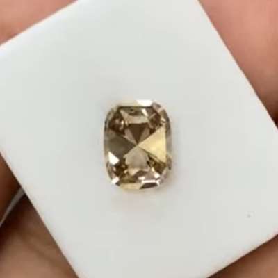 1.01cts natural copper brown VS2 old cut cushion shape diamond