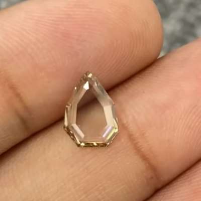 1.01cts natural brown VVS2 portrait cut pear shape diamond