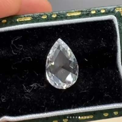 1.02ct GIA Certified Natural D Color IF Clarity Pear Shape Rosecut Diamond