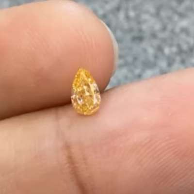 0.29cts GIA certified natural Fancy Intense orange-yellow SI1 pear shape diamond