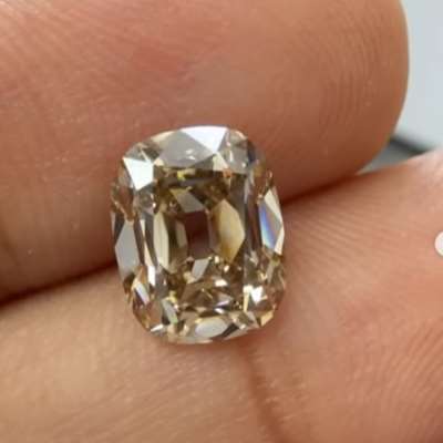 2ct natural peachy brown VS1 old cut cushion shape diamond