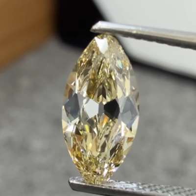 1.01cts natural yellow brown old cut marquise diamond 