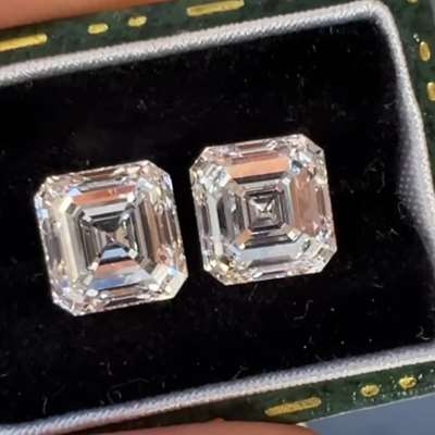 1.70ct + 1.70ct GIA Natural F VVS2 & G VS1. Matched Asscher Cut pair