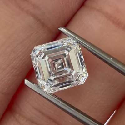 1.70cts GIA certified natural F color VVS2 Asscher cut diamond