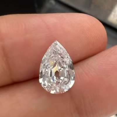 2.02ct GIA Certified Natural E Color SI1 Clarity. Old Antique Cut Pear Shape Diamond.