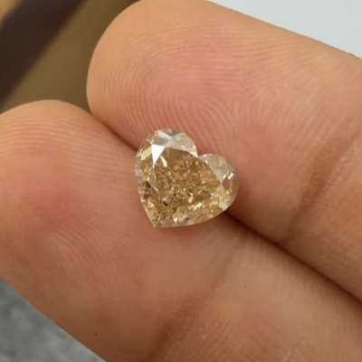 1.79cts natural champagne brown SI2 heart shape diamond 