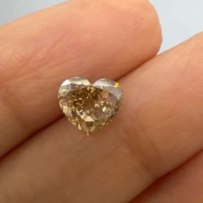 This is a 2.03ct natural brown SI1 heart shape diamond