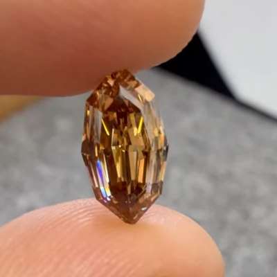 2.09cts natural brown VS1 step cut marquise shape diamond