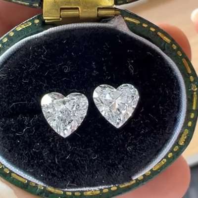 0.70ct each GIA certified natural D color VS2 & E color VS1 heart shape diamond 