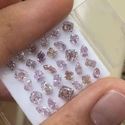 3.47cts total weight parcel of 30 natural diamonds in beautiful shades of brownish pink, purplish pink, and light pink