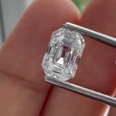 1.00ct natural L color VVS2 old cut emerald shape diamond