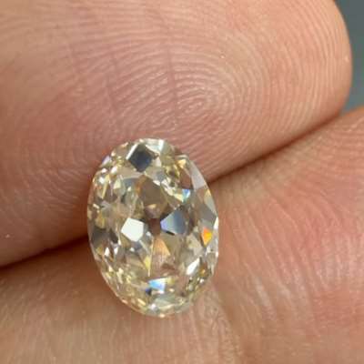 1.50ct Natural Honey Brown VS2 Clarity Old Miner Oval Shape Diamond
