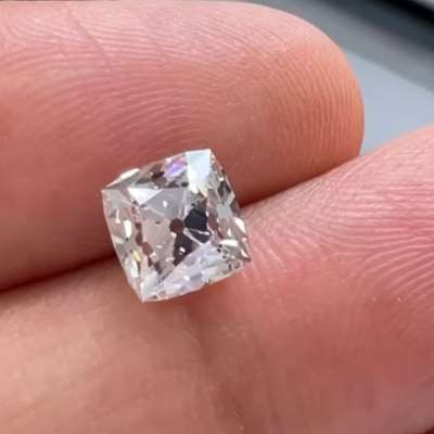1.52ct GIA Natural L faint brown colour VS2 clarity Peruzzi Old cut Cushion diamond 