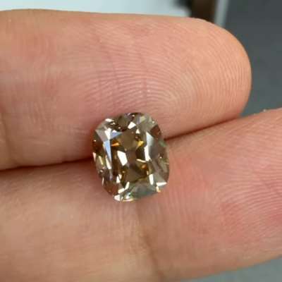 2.01ct GIA Certified Natural Fancy Dark Yellowish Brown SI1 Clarity Old Miner Brilliant Cut Diamond