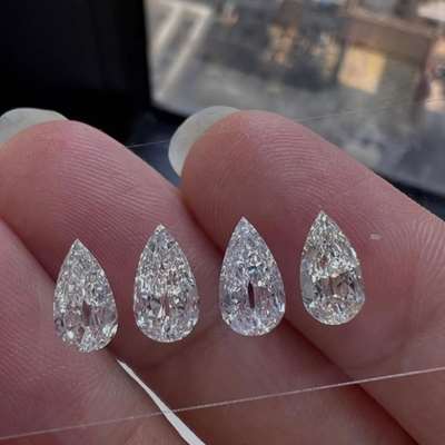 GIA Certified Natural Old Antique Cut Pear Shape Diamonds ,0.55ct , 0.55ct , 0.59ct & 0.62ct 