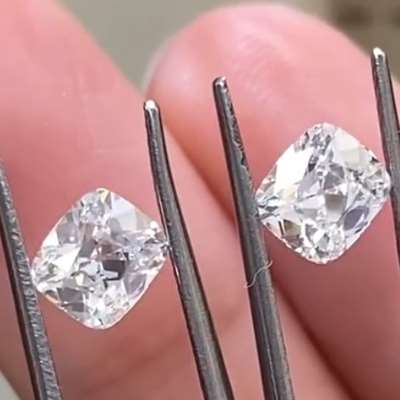 0.72cts & 0.73cts GIA certified Natural H color VVS1 clarity old cut cushion shape diamond
