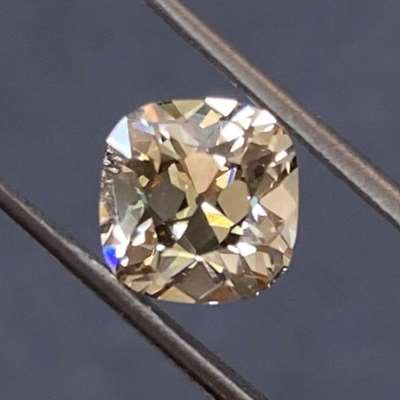 1.83cts Natural Peachy Brown VS1 clarity Old Cut Cushion Shape Diamond 