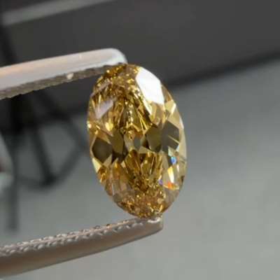 1.35ct Natural Fancy Deep Yellow Brown VVS2 Clarity Old Cut Oval Shape Diamond.