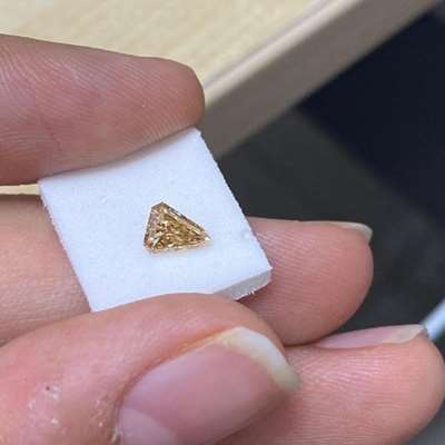 0.42ct Natural Honey Brown VS1 Clarity Shield Shape Diamond