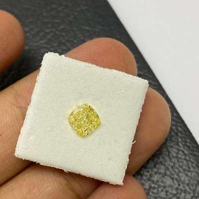 1.00ct GIA Certified Natural Fancy Yellow SI1 Clarity Cushion Cut Diamond