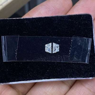 0.48ct Total Weight Matching Pair Of Modified Cut Trapazoid Shape Diamonds