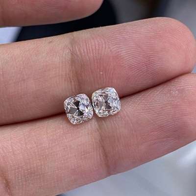 1.00ct & 1.00ct GIA Certified G & H Color VVS1 & VVS2 Clarity Old Miner Cushion Cut Diamond part payment 1