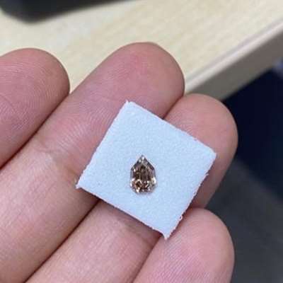 0.51ct Chocolate Brown SI2 Clarity Step Cut Pear Shape Diamond