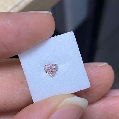 0.25ct GIA Certified Natural Fancy Brownish Pink VS2 Clarity Heart Shape Diamond