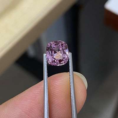 1.52ct Natural Pinkish Purple Burmese Spinel No heat Loupe Clean Gemstone Cushion Shape 