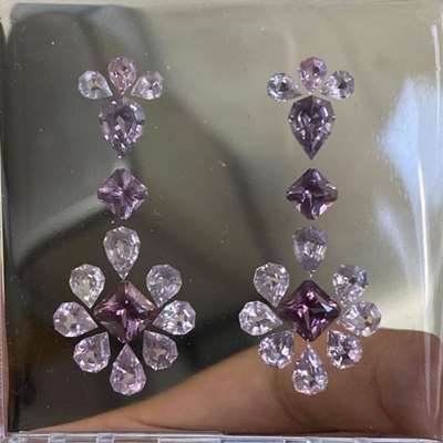 11.37ct Total 28pcs Layout Of Natural Mix Color Burmese Spinel No Heat Mix Shape Layout For Earings.