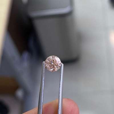 0.95ct GIA Certified Natural Fancy Pinkish Brown I1 Clarity Round Brilliant Cut Diamond
