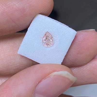 0.53ct GIA Certified Natural Fancy Brown Pink VS2 Clarity Pear Shape Diamond