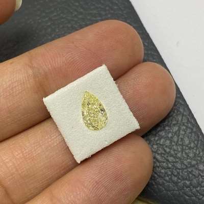 1.01ct GIA Certified Natural Light Yellow (u to v range) VS2 Clarity Long Pear Shape Diamond