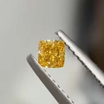 0.23ct GIA Natural Fancy INTENSE Orange Yellow Colour SI1 Clarity Cushion diamond
